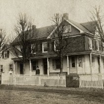 Isaac F. & Lavina Fretz Rickert at their farmhouse, Hilltown Twp., ca. 1912
