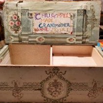 Trunk decorated by Annie K. Myers, 1912