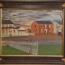 Painting by Henry Hagey of Elroy scene, 1902