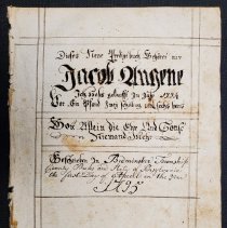 Bookplate for Jacob Angene, dated 1795