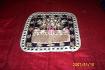 Red robe with dark blue flag (detail)