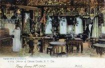 Postcard depicting the interior of Chinese Tuxedo restaurant