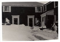 A house photographed during the winter season