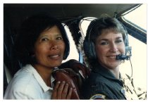 Maggie Gee with a pilot from the 707th MAS