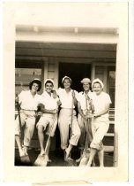 Five WASP in front of their barracks