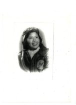 A xerox of Maggie Gee in her WASP flight uniform