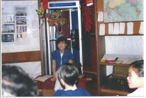 Woman in front of audience