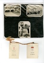 three black and white photos and memorabilia from senior prom