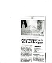 Newspaper clipping, "Display Samples work of influential designer"