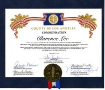 County of Los Angeles Commendation -- Clarence Lee