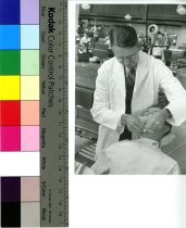 Kenneth Easlick Demonstrating Dental Dam 1940