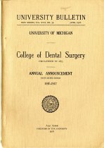 College of Dental Surgery Annual Announcement 1916