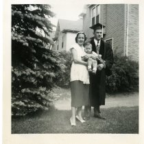 Dolores and Charles Kelly with son Michael on Charles' graduation day