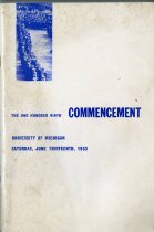 Jackline Miller commencement program from University of Michigan 6/13/53