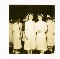 Jackline Myers with unidentified woman in nursing uniform
