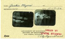 Jackline Myers' teeth x-rays, 11/17/1952