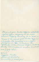 Handwritten invitation from Virginia Parker to Jackline Myers