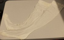 White tights worn during dental hygiene procedures