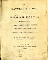 Title page of Hunter's "Natural History of Teeth," 1771