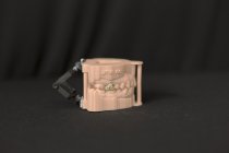 Side detail of University of Michigan block "M" handpainted crown