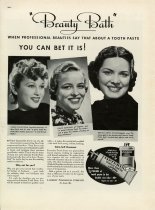 Listerine toothpaste and toothpowder advertisement (1937)