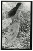 W. T. Benda, [Charcoal drawing of a woman looking over the shoulder]