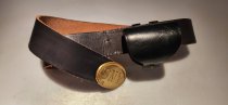 Union black leather belt with US Belt buckle (Reproduction)