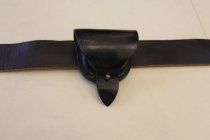 Union black Leather cap Pouch, worn on belt. Reproduction, circa 1980