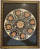 Wycinanki Floral Medalilon Framed, 1900s