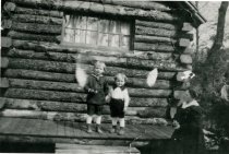 Carlin Boys on the Side Porch of the Log Cabin  1919