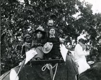 John and Lydia in India Riding the Elephant  1889