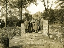 University Leadership Surveying the Rose Garden   Nov 1932