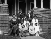 Harshberger Family and Others Outside Summer House in Belmar, NJ  1920