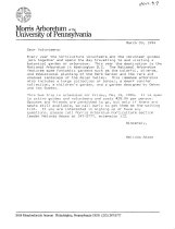 Hort Volunteers:Letter to National Arboretum from Melinda Adams  1994