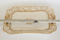 Haviland Platter with Birch Pattern & Silver Ribbons  1887