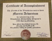 Volunteer Award from Friends of Wissahickon  1996