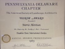 ASLA Franklin Towne Award  1983