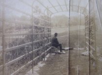 John Morris in the Flower Walk Trellis  bef. 1900