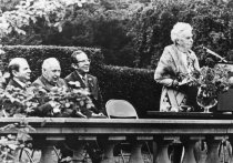 Marion Rivinus Speaking at the Rose Garden Dedication  June 1974