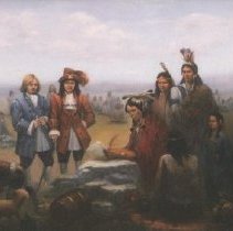 "Purchase of White Plains" - painting by Kathi Vahila-DeLisa