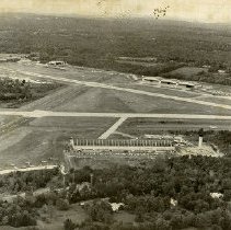Aerial view of Westchester County Airport looking northeast