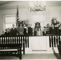 Mount Vernon City Court Judge P. Raymond Sirignano (seated at back center) with the staff of the Mount Vernon City Court