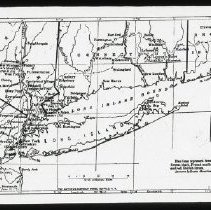 Map showing the march of Rochambeau's French army from Newport, Rhode Island, to Westchester County and thence to Yorktown, 1781.