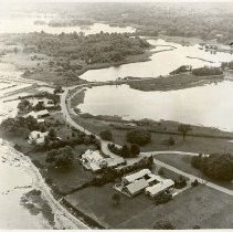Aerial view of Manursing Island looking southwest - Westchester Country Club Beach Club
