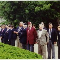 Members of Leonard Morange American Legion Post 464 outside Bronxville School prior to a parade