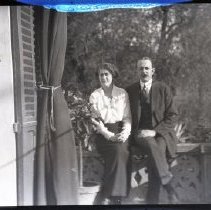 Unidentified man and woman from the Iselin family at Breakwater House (?)