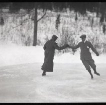Unidentified members of the Iselin family ice skating