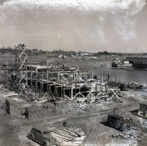 Construction of Municipal Boat Club and Shore Station, New Rochelle Municipal Marina, March 27, 1946 (Echo Bay in background)