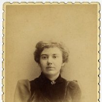 Mame Dodge, Cousin to Dr. Milton Hunter,  a nurse. Cabinet Card, DeYoung's, NY
