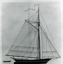 Hudson River sloop - drawing